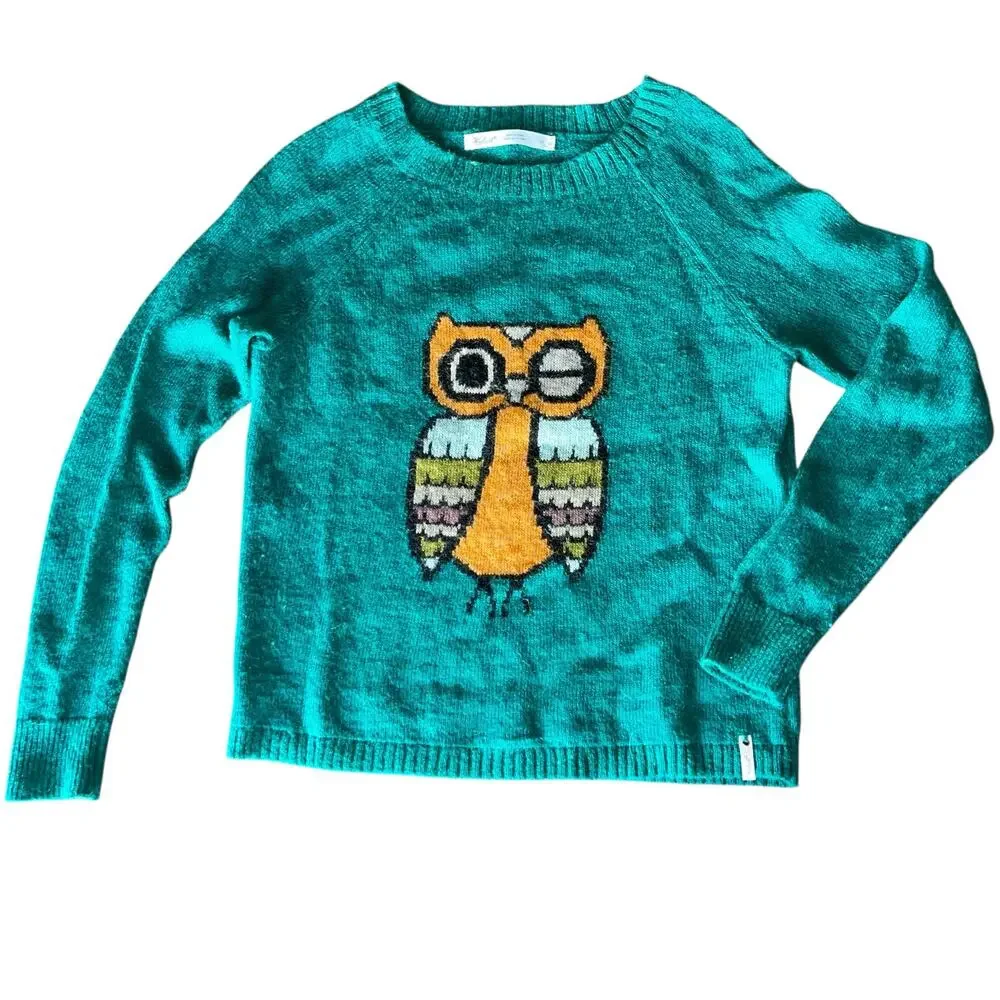 Woolrich Wool Blend Sweater Owl Crew Neck Knit - Picture 5 of 8